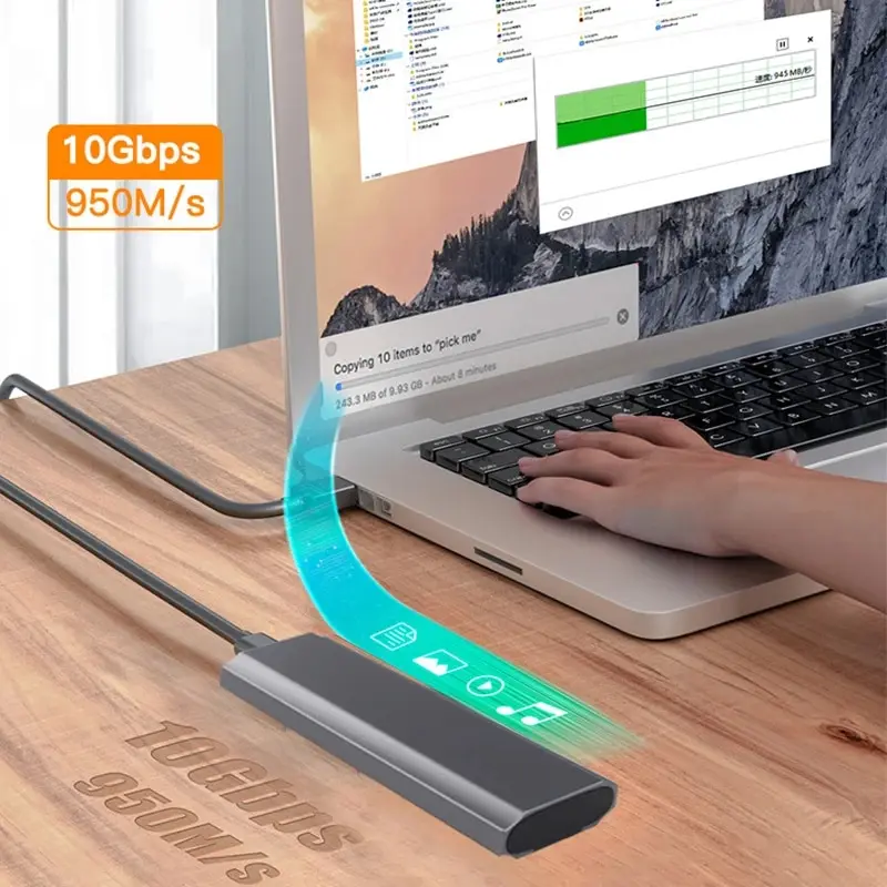 M2 Nvme Ssd Case 10Gbps Usb3.1 Enclosure Type C Hdd Box Tool Free Sata M-Key B- Key Enclosure