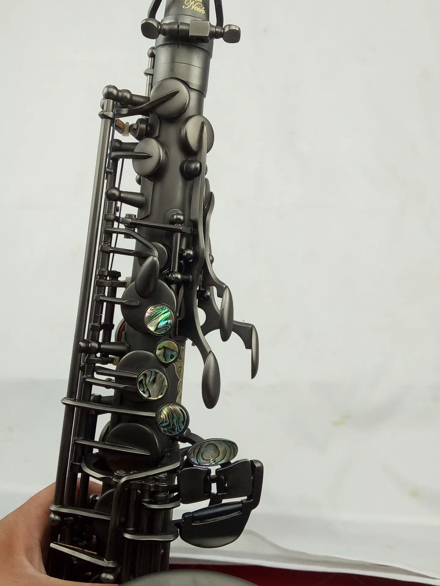 Eastern Music Professional matte black nickel plated Alto Saxophone with flower