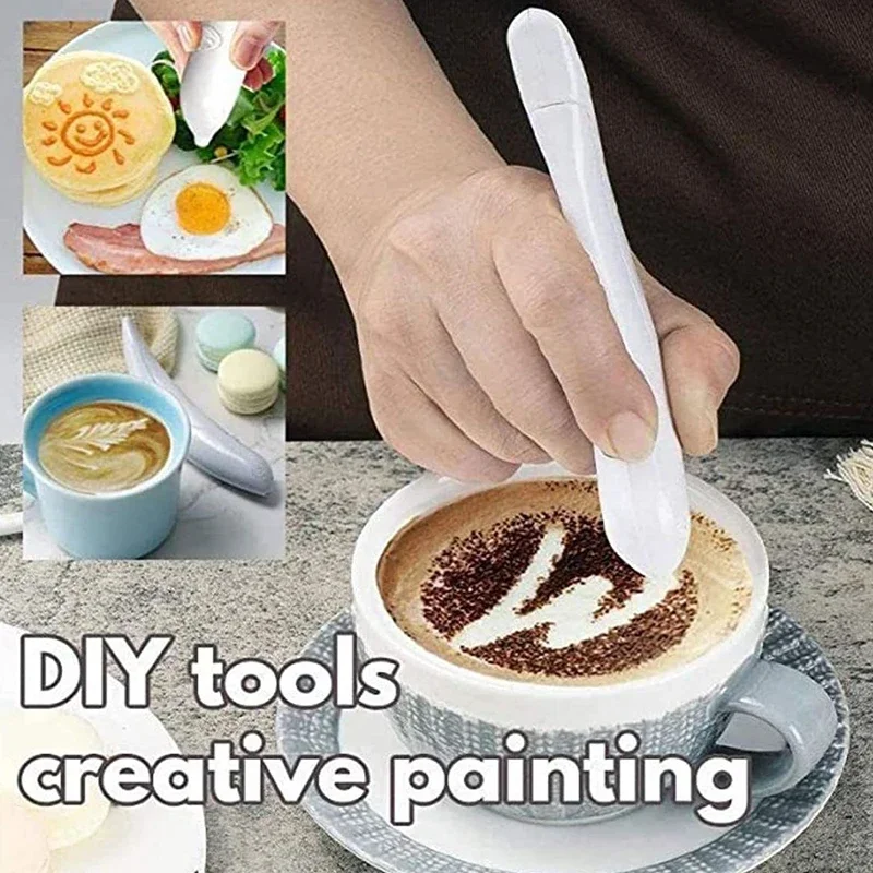 Description Picture 5 of itemElectrical Latte Art Pen for Coffee Cake Creative Cake Decoration Coffee Carving Pen Baking Tools Stencils Cafeteria Accesorios