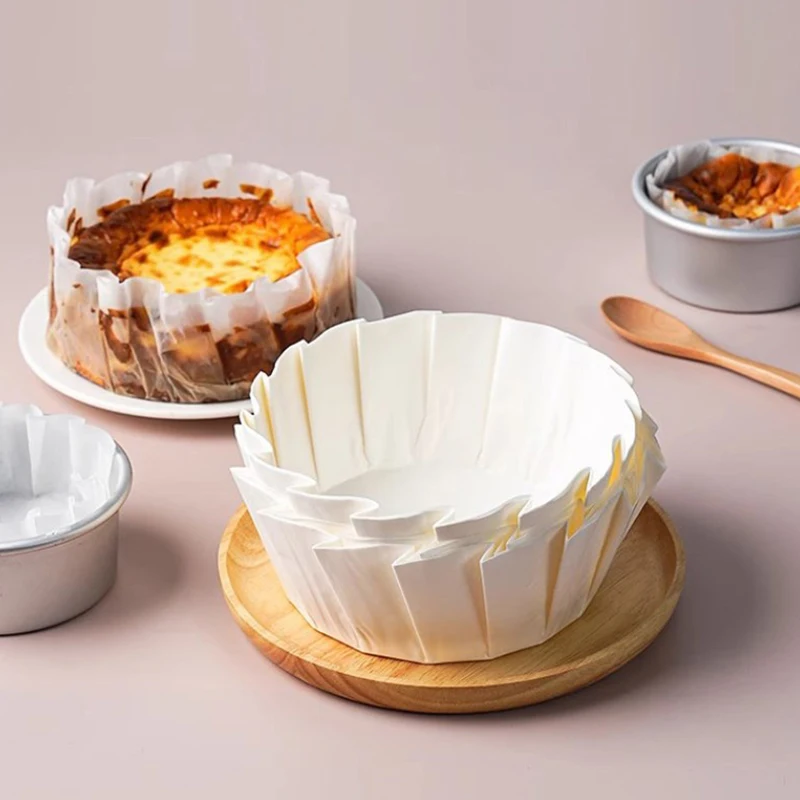 Basque Cheesecake Oil Paper Tray Foldable Cake Mold Disposable Release Mousse Cake Paper Baking Oil Proof Edge
