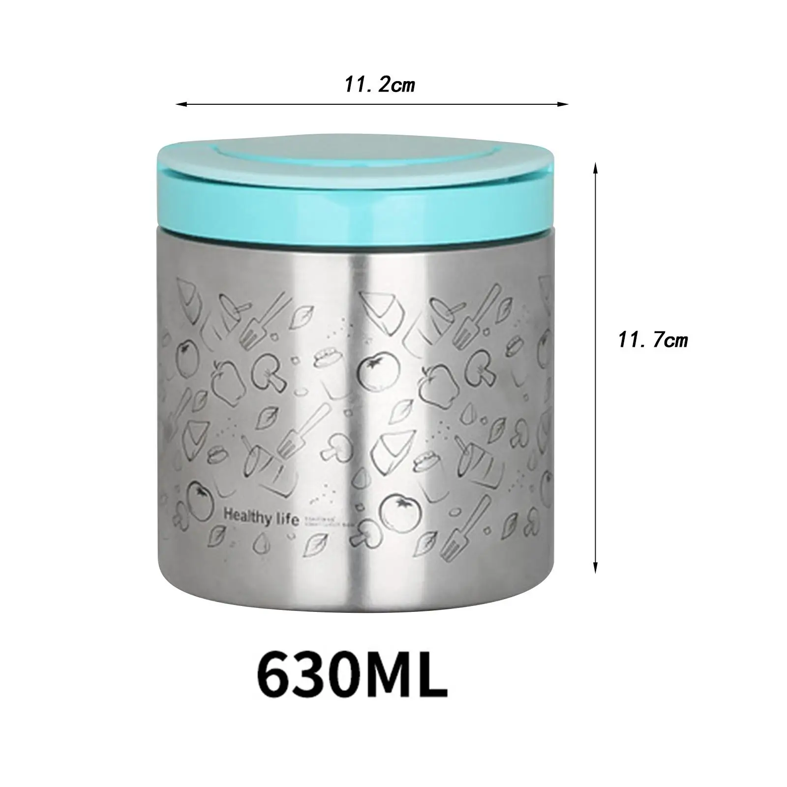 Insulated Lunch Container Metal Lunch Box Soup Gruel Thermal Jar Portable 630ml Lunch Container for Office Outdoor Camping Work