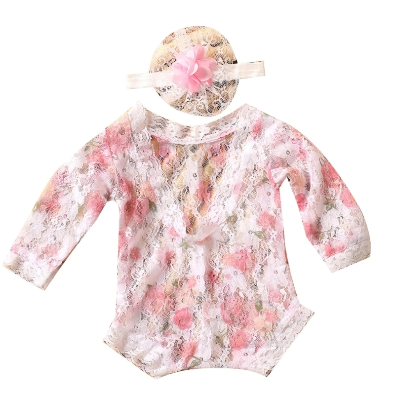 

Baby Photography Props Outfit Lace Rompers Newborn Girl Photo Outfits