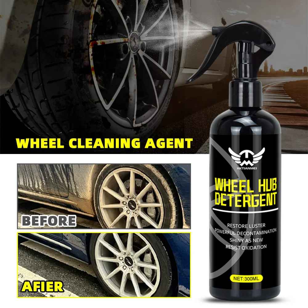 Car Wheel Hub Cleaning Agent Tyre Rim Rust Removal Cleaner Metal Disc Iron Powder Decontamination 300ml for HYUNDAI Ford Renault