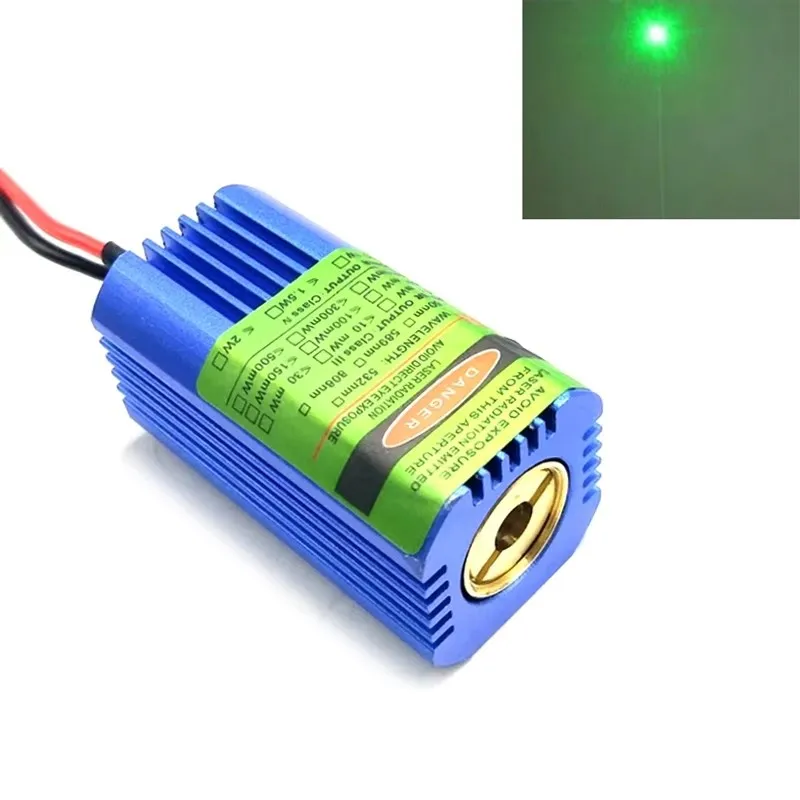 DC12V Birght Green Dot Laser 532nm 50mW Laser Diode Module Heatsink Cooling