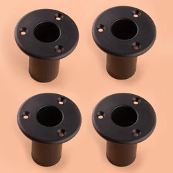 4Pcs Marine Black Extra Cup Mount Set for Removable Folding Pontoon Ladder Insert Plug Base 1