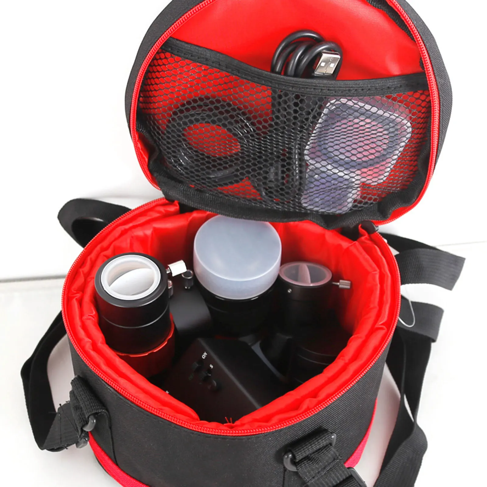 Astronomical Telescope Heavy Hammer Bag with Mesh Pocket Astronomy Telescope Accessories Eyepiece Storage Bag for Cameras Hiking telescope mount bracket