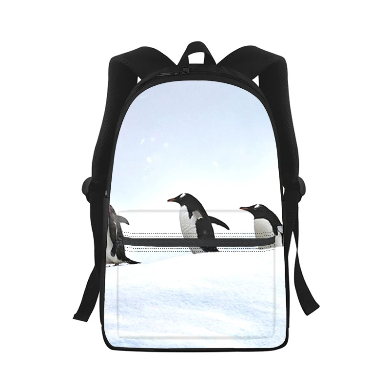 Cute cartoon penguin Men Women Backpack 3D Print Fashion Student School Bag Laptop Backpack Kids Travel Shoulder Bag