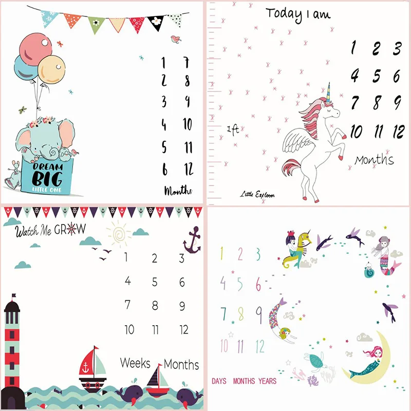 

Newborn Photography Background Photo Blanket Infant Milestone Photographic Backdrop Cloth Baby Photography Props Accessories Rug
