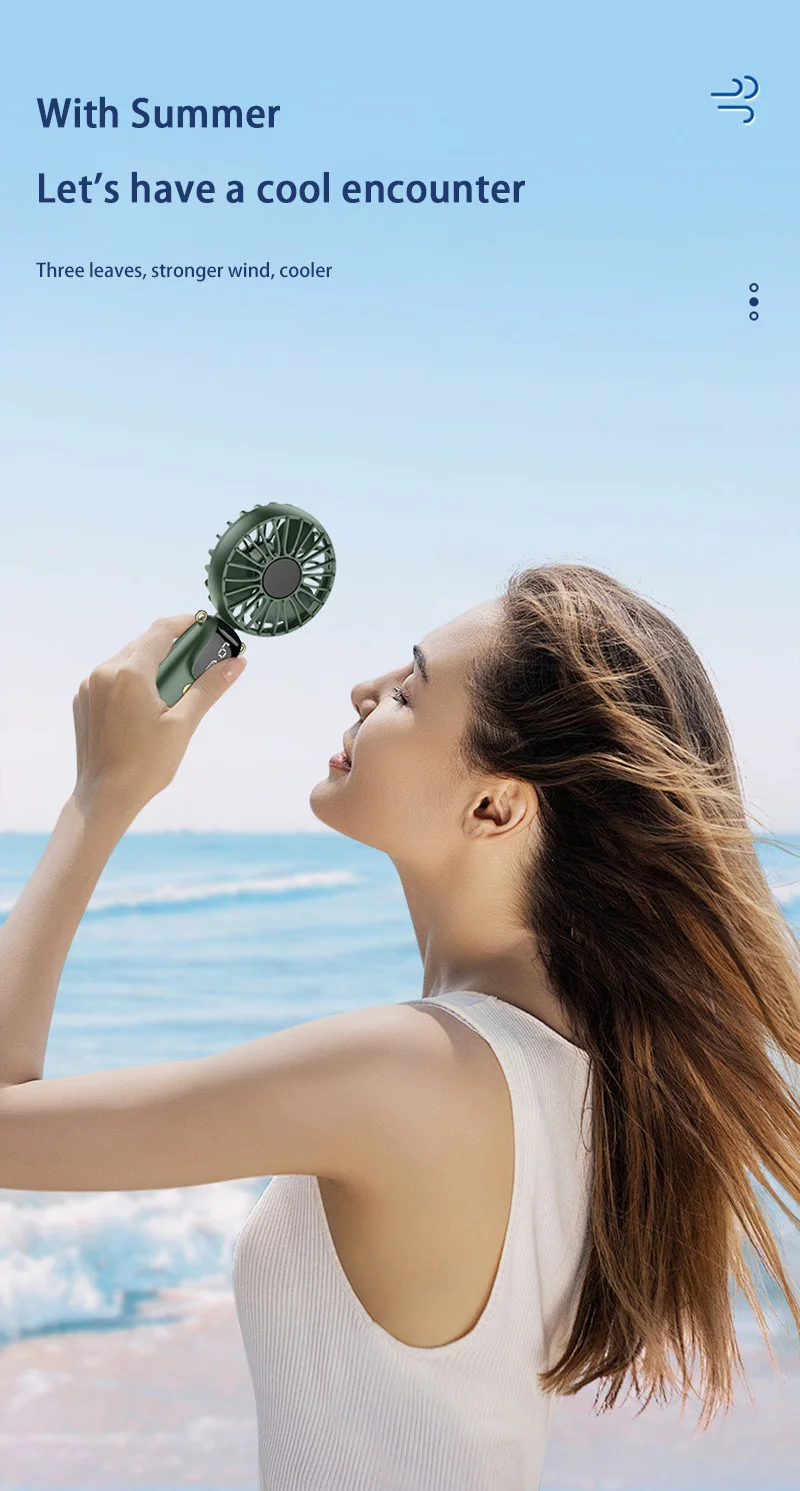 Description Picture 5 of itemIconic Brand Handheld Small Fan Refrigeration Air Conditioner Portable Silent High-speed Handheld Aromatherapy Fan Outdoor Turbo Fan