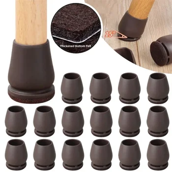 8/16PCS Chair Leg Protector TPE Diagonal Leg Table and Chair Floor Protection with Felt Furniture Leg Cover Furniture Sliders 1