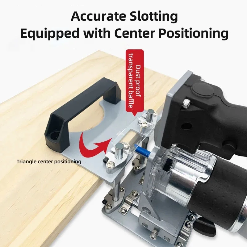 Woodworking Tool Drill Locator 2 in 1 Invisible Fastener Punch Bracket for Wardrobe Cupboard Pane Woodworking Slotting Locator Compact Router Trimming Machine