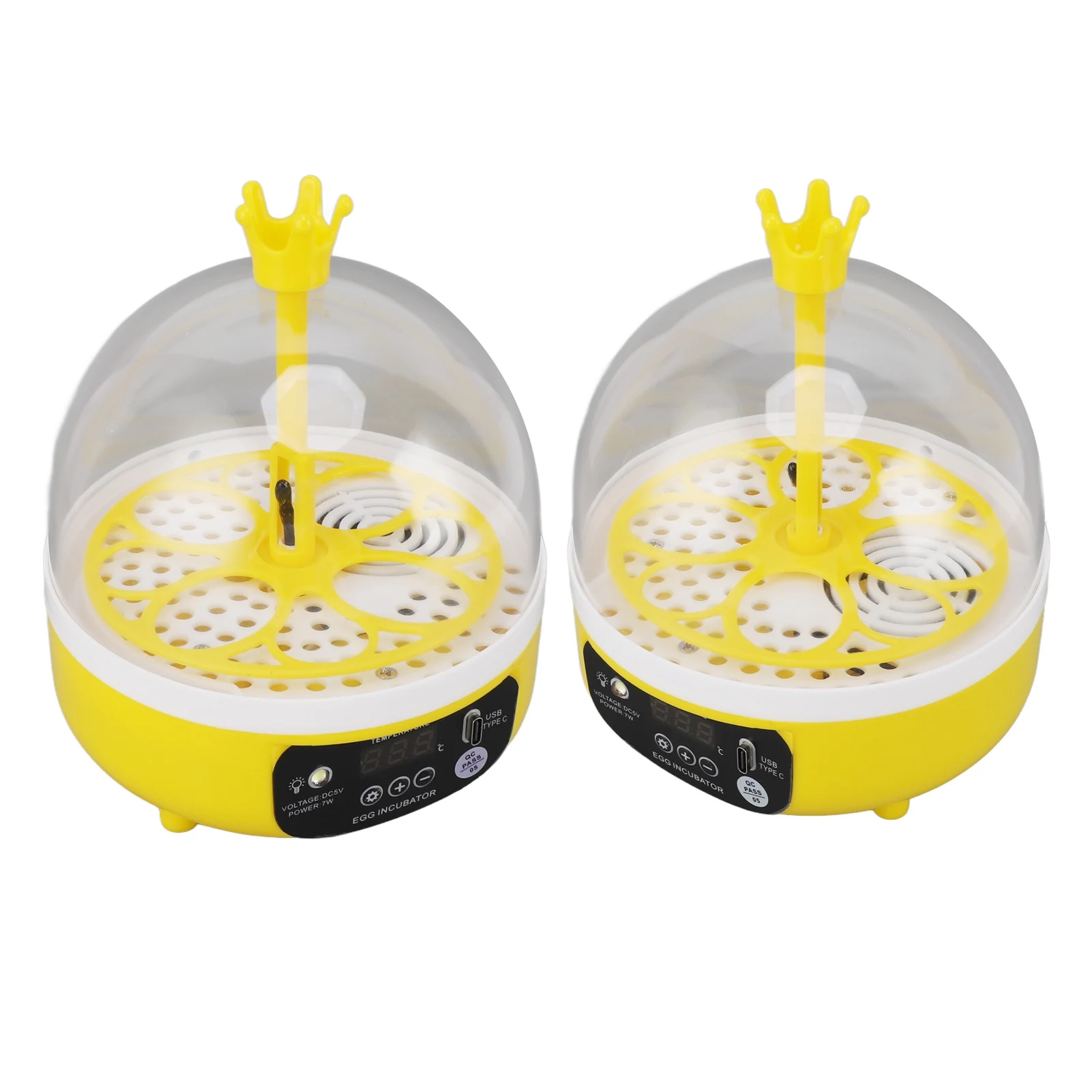 Poultry Hatching Machine ABS Automatic Temperature Humidity Control 4 Eggs Noiseless Egg Incubator Portable for School