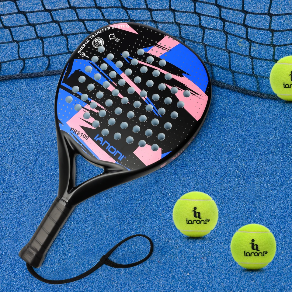 Raquette de padel IANONI 2025 nouvelle, en fibre de carbone, mousse EVA, modèle professionnel haut de gamme, idéal pour les ateurs de sports, cadeau de fête parfait | SHEIN