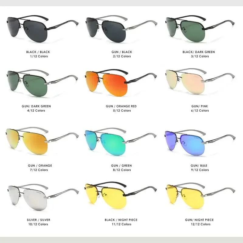 AORON Vintage Polarized Night Vision Sunglasses with Mirror Coating