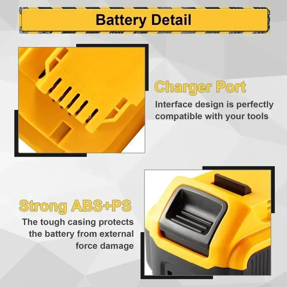 20V Battery for Dewalt 18V power Tools rechargeable electric tool Accessories Lithium batteries Replace DCB200 DCB205 DCB184 4