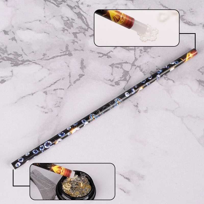 10/5pcs Nail Rhinestone Pickers Self-Adhesive Wax Pencil Nails Diamond Dotting Pen Nail Art Resin Gem/Rhinestone Picker Tools 4