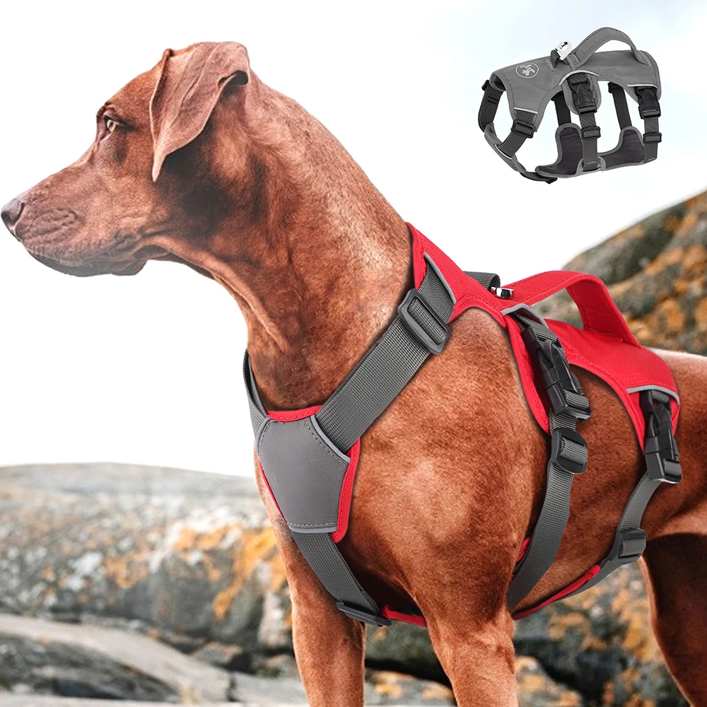 

No Pull Small Medium Large Big Dog Harness Vest Nylon Adjustable Reflective Waterproof Pet Walking Training Harness With Handle