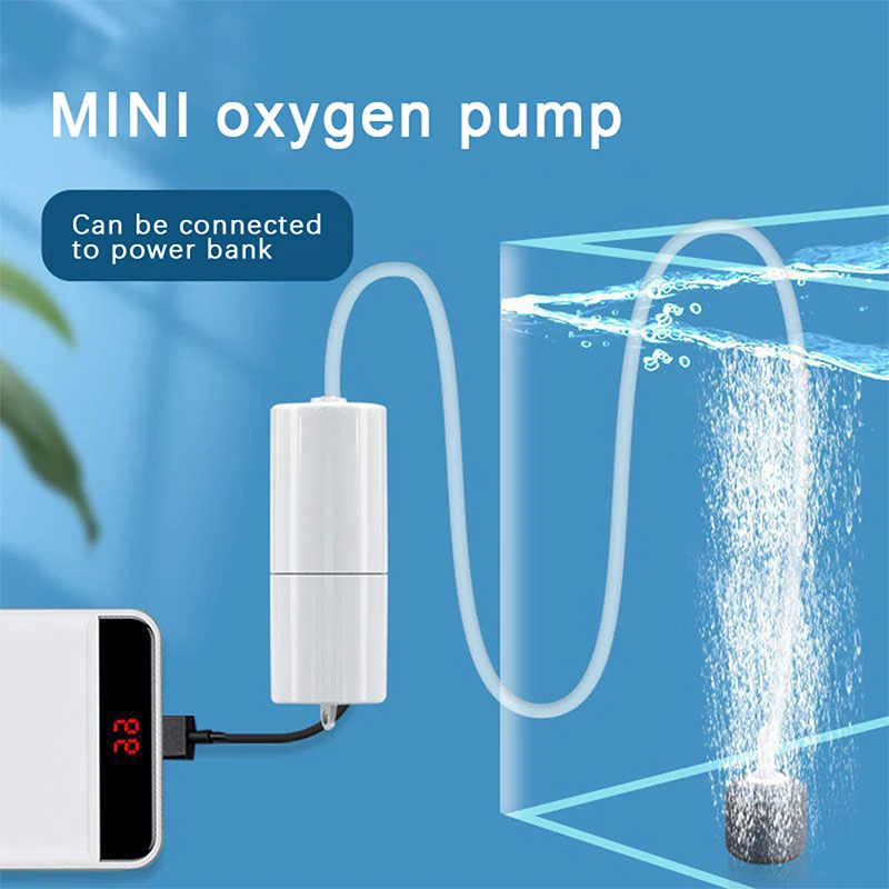 Aquarium Oxygen Pump Portable Fish Tank USB Charging Mini For Aquariums Fish-Farming Oxygenation Supplies for Fish Market Home