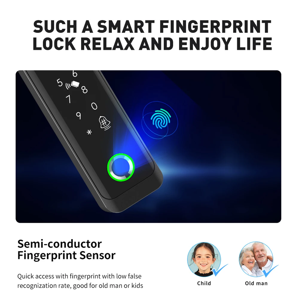 TTLOCK 3D Face Recognition Access Control Keypad Door Lock Opener Fingerprint E-Key Code App RF Remote Facial RFID Card Unlock