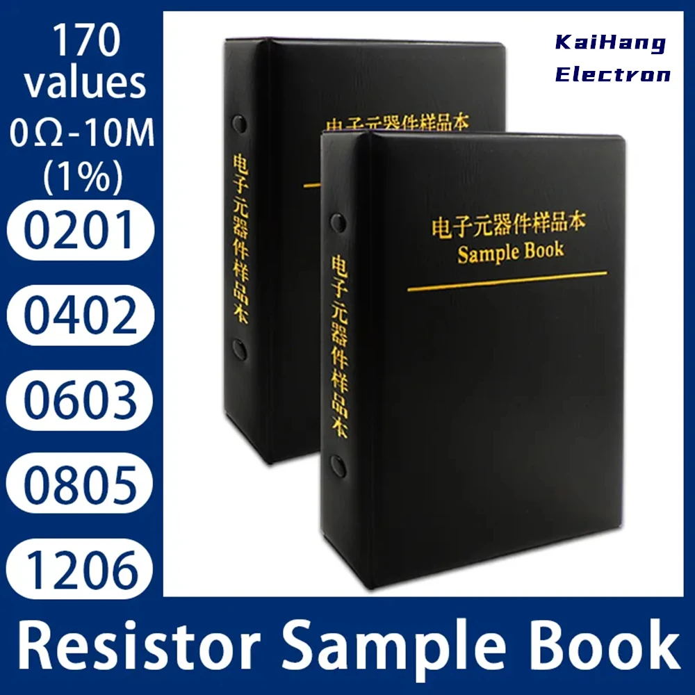 

Resistor Sample Book 0201 0402 0603 0805 1206 1% FR-07 SMT 170 Values 0R-10M Smd Chip Resistor Assortment Kit 10R 1K 10K 100K 1M