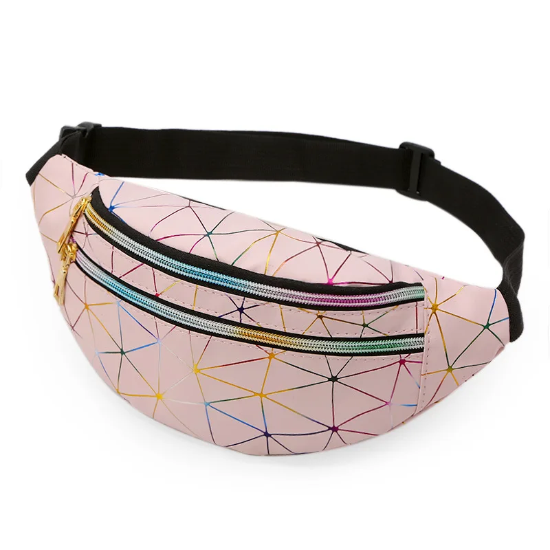 Holographic Fanny Pack Women's Belt Bag Female Waist Bags Laser Chest Phone Pouch Lady Banana Purse Bum Bag Kidney