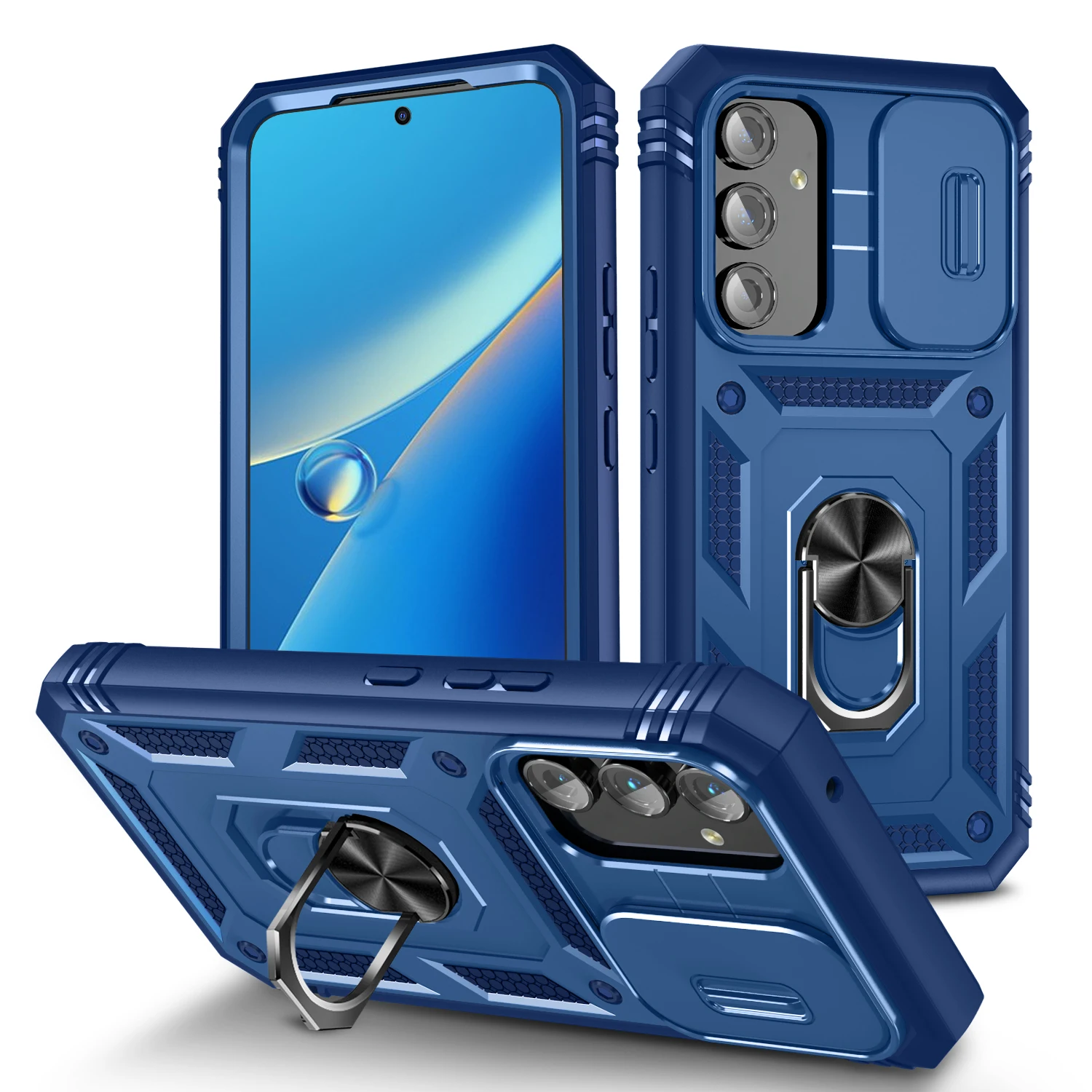 

Shock Proof Kickstand Armor Case for Samsung Galaxy S23 FE 5G S22 Ultra S24 Plus S21 S 22 23 24 Finger Ring Holder Back Cover