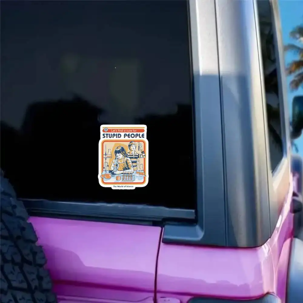 A Cure For Stupid People Waterproof Stickers For Decorating Car Windows Motorcycles And Computers. - 4