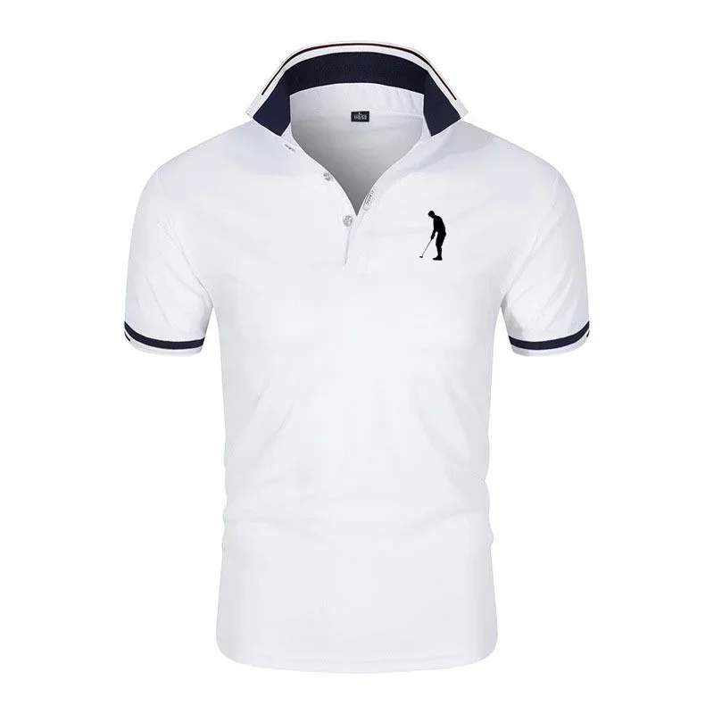 New Men's Golf Wear Women Summer Adolescent Drying Lapel Short Sleeve Classic Neutral Clothes Business Leisure POLO Tops