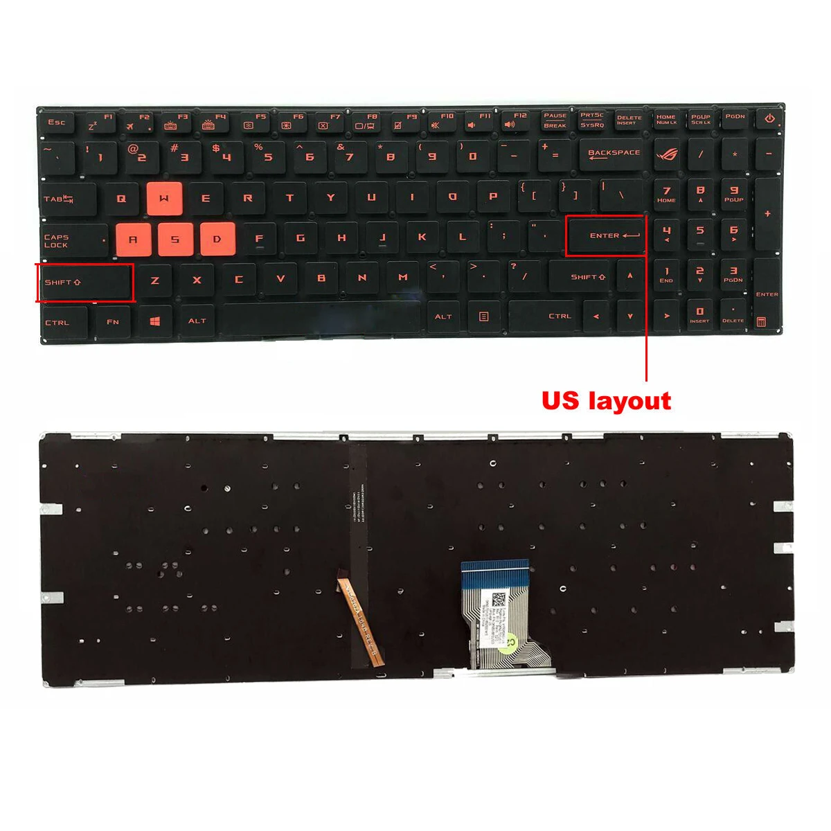 Клавиатура с американской подсветкой для Asus ROG GL502VM GL502VT GL502VY GL502VS GL702VM S7VM