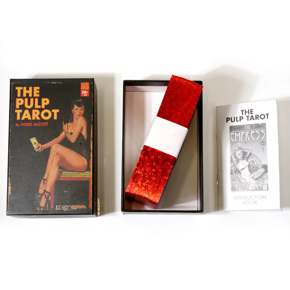 

The Pulp Tarot Card with Instructions Book Gilded Edge Cover Box Origin Size 12x7cm Hardcover Oracle Cards Board Games