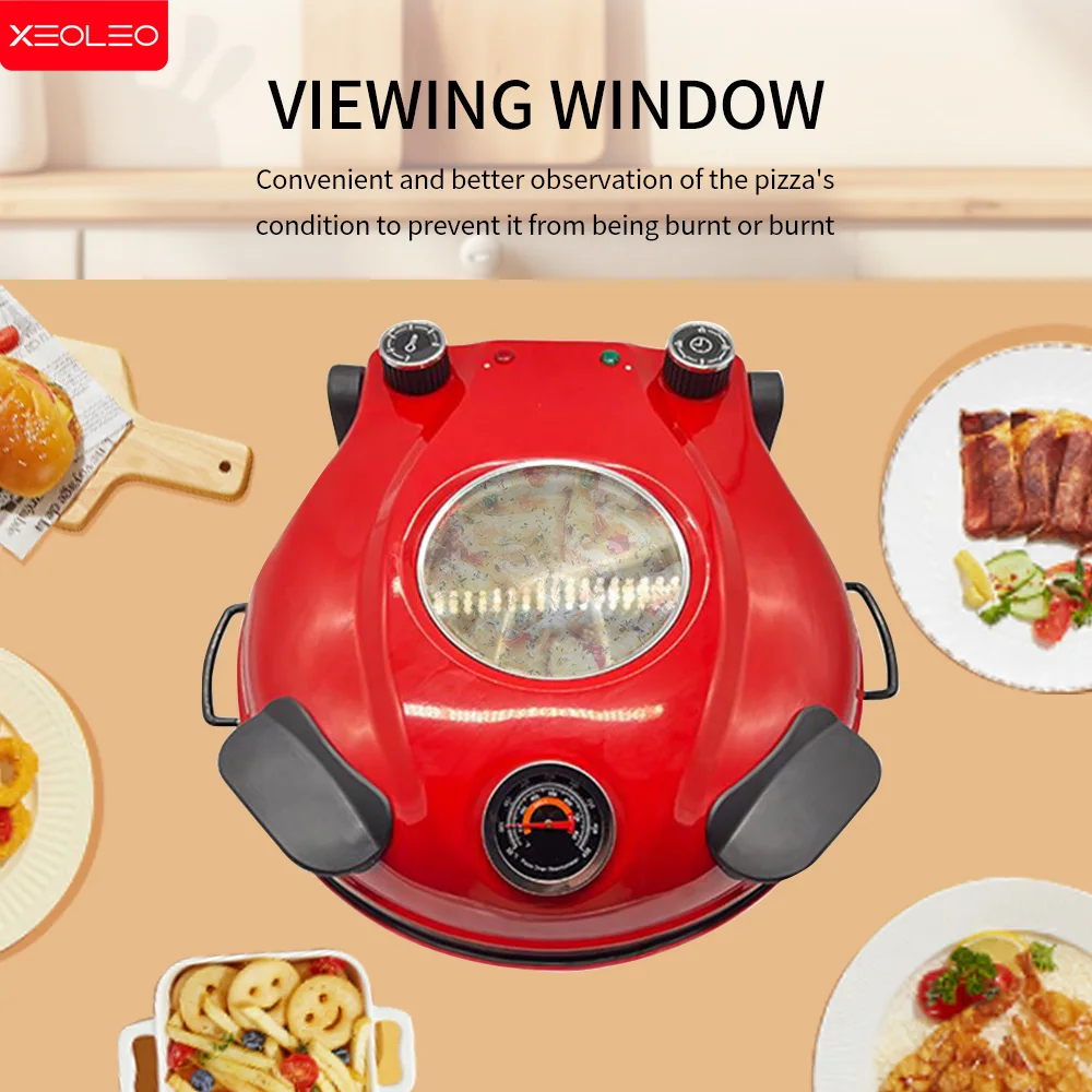 XEOLEO Electric Pizza Oven 1200W Ceramic Stone Plate Baking Pan Pizza Machine 30cm Diameter Frozen Bread Grill