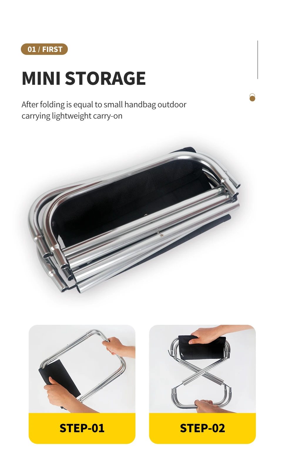 Description Picture 5 of itemOutdoor Aluminium Alloy Portable Folding Picnic Camping Stool MIni Storage Fishing Chair Ultralight Furniture