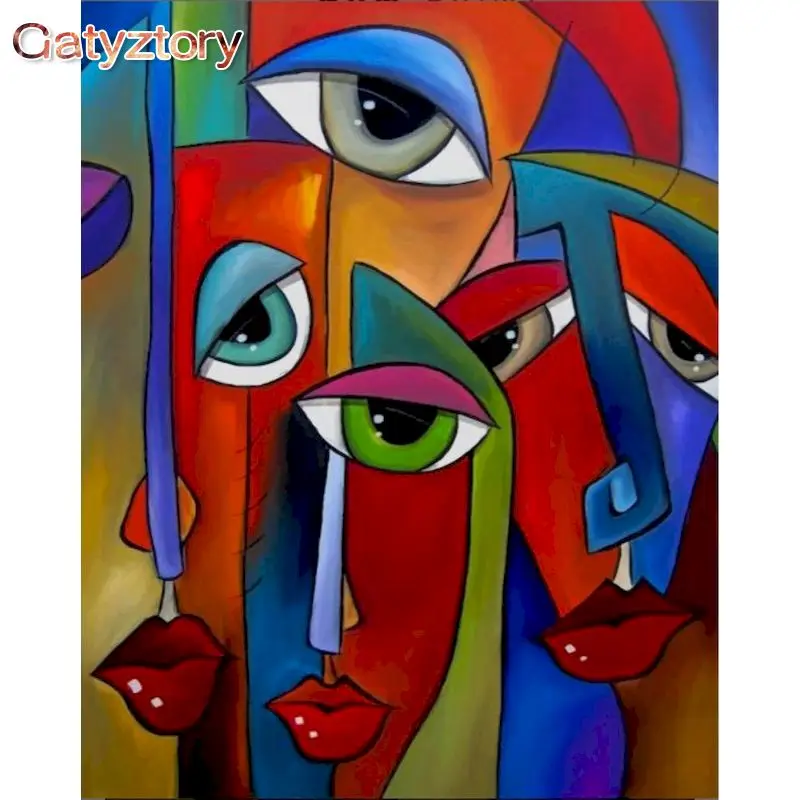 

GATYZTORY DIY Pictures By Number Abstract Figure Painting By Numbers Drawing On Canvas Portrait Hand Painted Paintings Home Deco