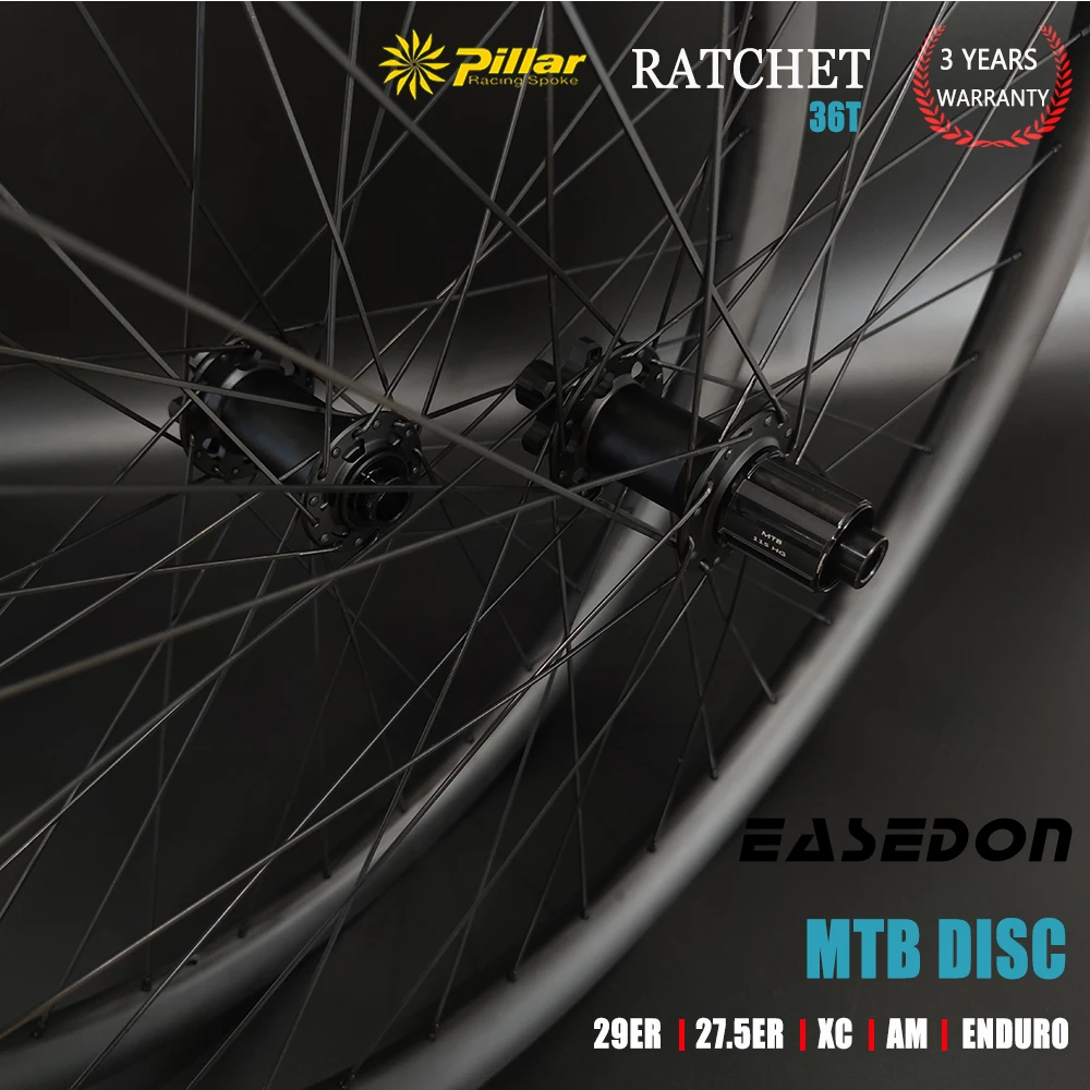 EASEDON Wheelset M370, Goldix MTB Bike 29ER 27.5ER 30mm Deep 30 33 36 40mm Wide Carbon Wheels Tubeless XC AM Enduro Asymmetry Symmetry