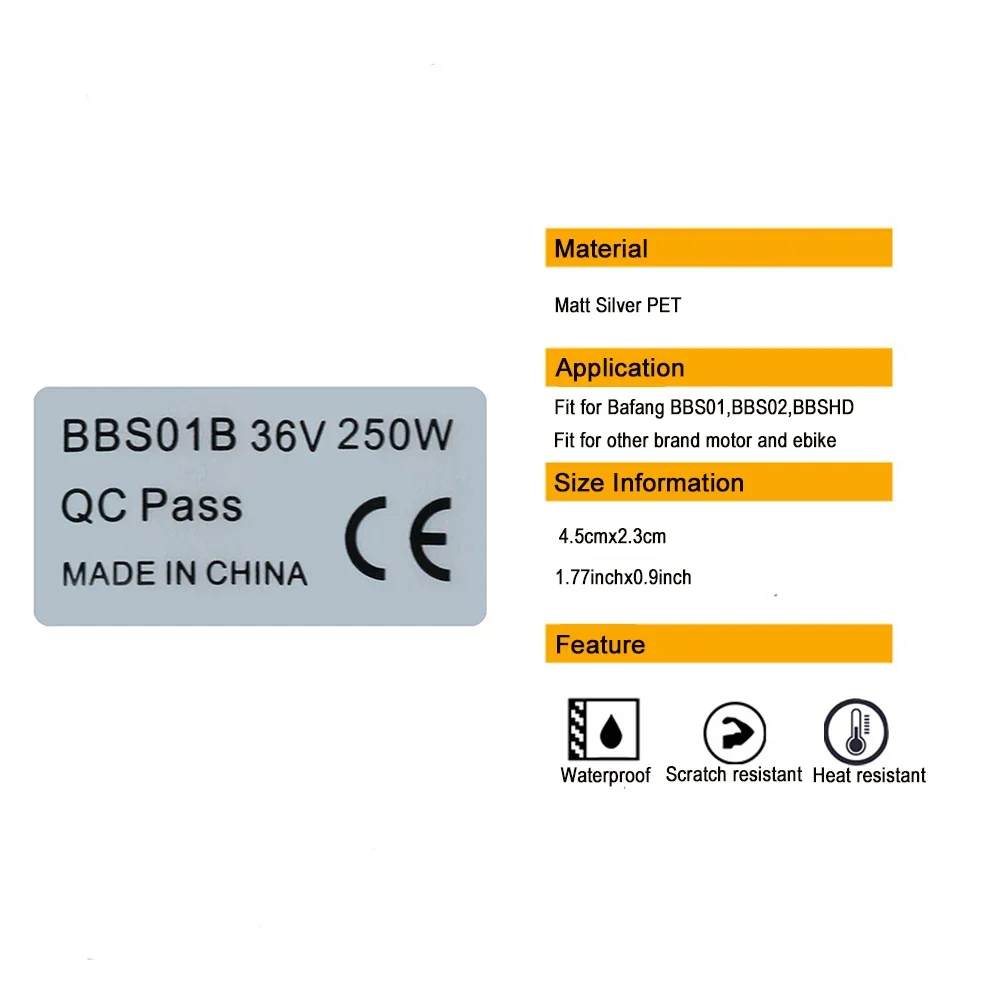 Bafang Motor Label Sticker 6PCS electric bike parts For BAFANG Mid Drive Motor 36V 250W 350W 500W 48V 750W 52V 1000W BBS01 BBS02 BBSHD