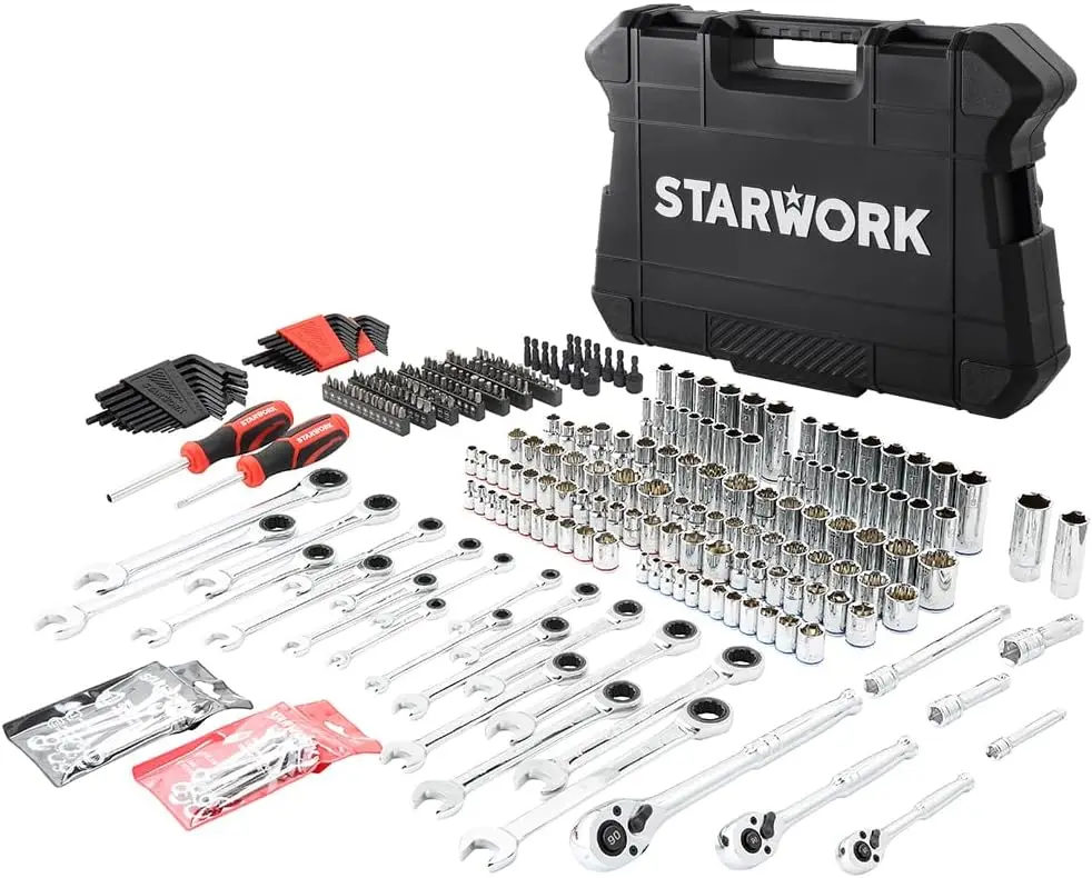 303-Piece Mechanics Tool Set and Socket Set Universal toolbox High quality chrome vanadium steel tools durable 2