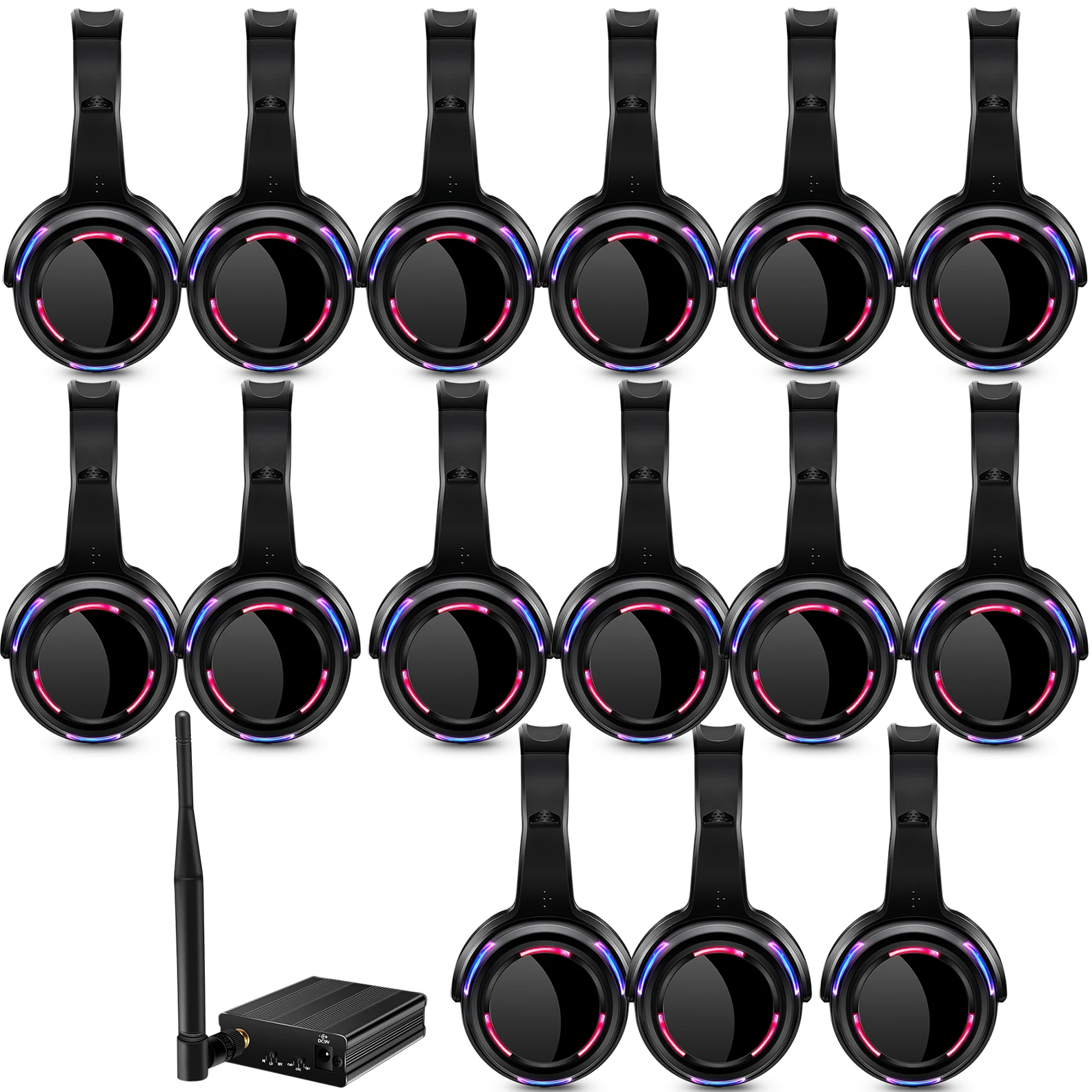 Silent Disco Wireless Headphones LED Headset 50Pcs for Party Events Yoga Teaching