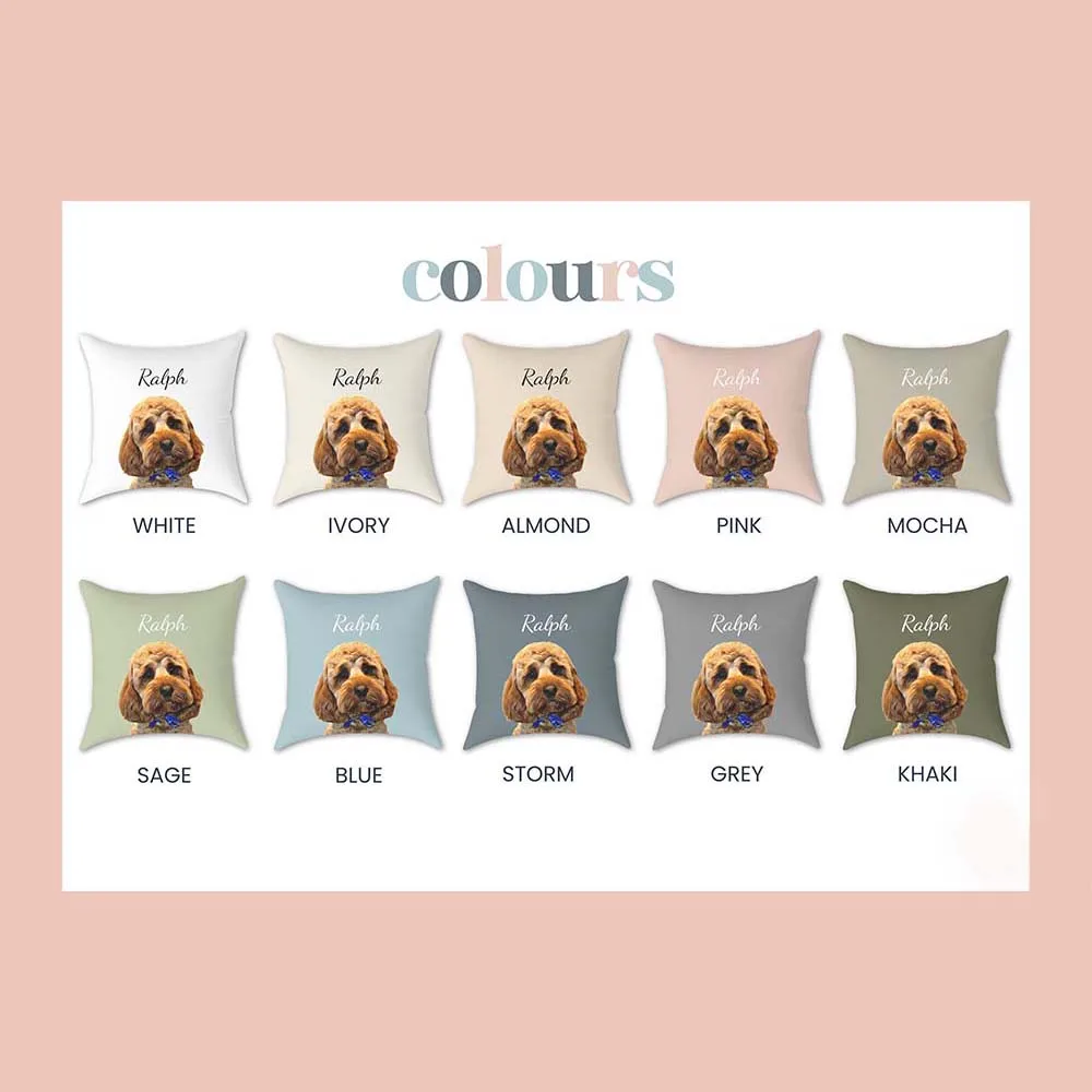 Customized 3D Pet Photo Name Cushion Pillow,Custom Cat/Dog Throw Pillow,Personalized Animals Pillow,Pet Loss Memorial Gift 2