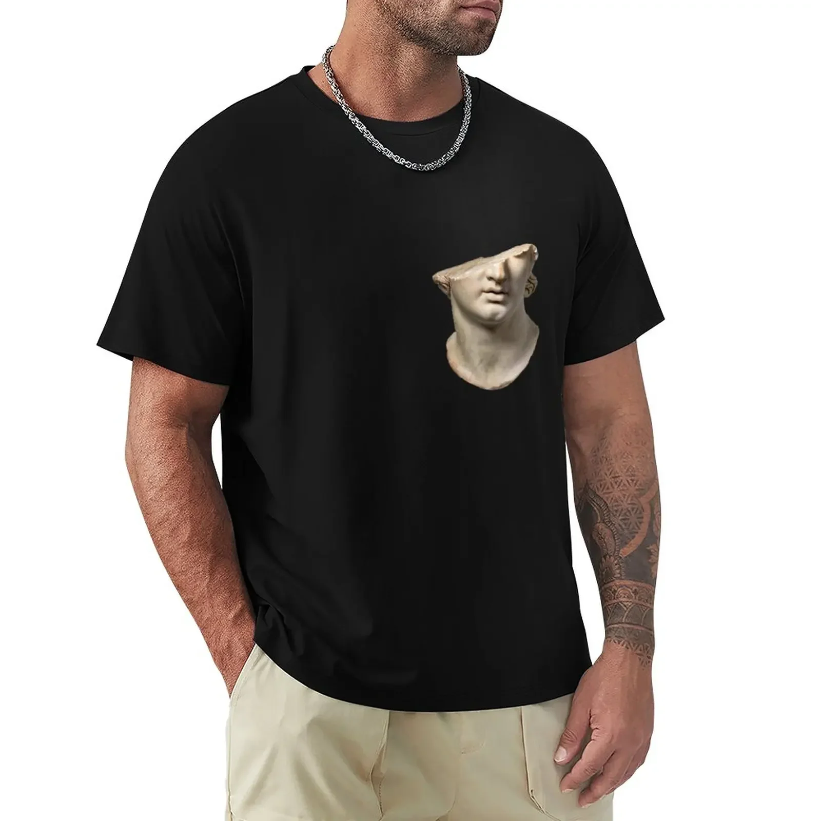 

Fragmentary colossal head of a youth T-Shirt animal prinfor boys blanks hippie clothes mens plain t shirts