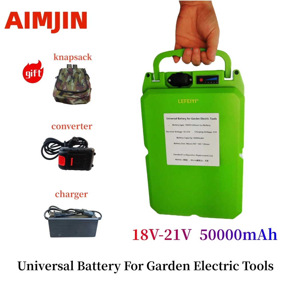 

18V~21V 50000mAH 18650 Lithium Battery Pack Is Applicable To Makita/worx/Dayi Electric Lawn Mower, Hedge Machine, Tea Picker Etc