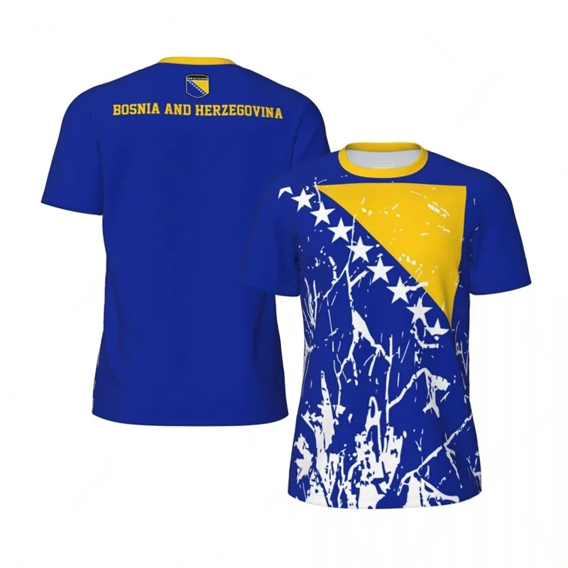 Bosnia and Herzegovina Pattern T Shirt 3D Printed Sports Soccer Men's T-shirt F…