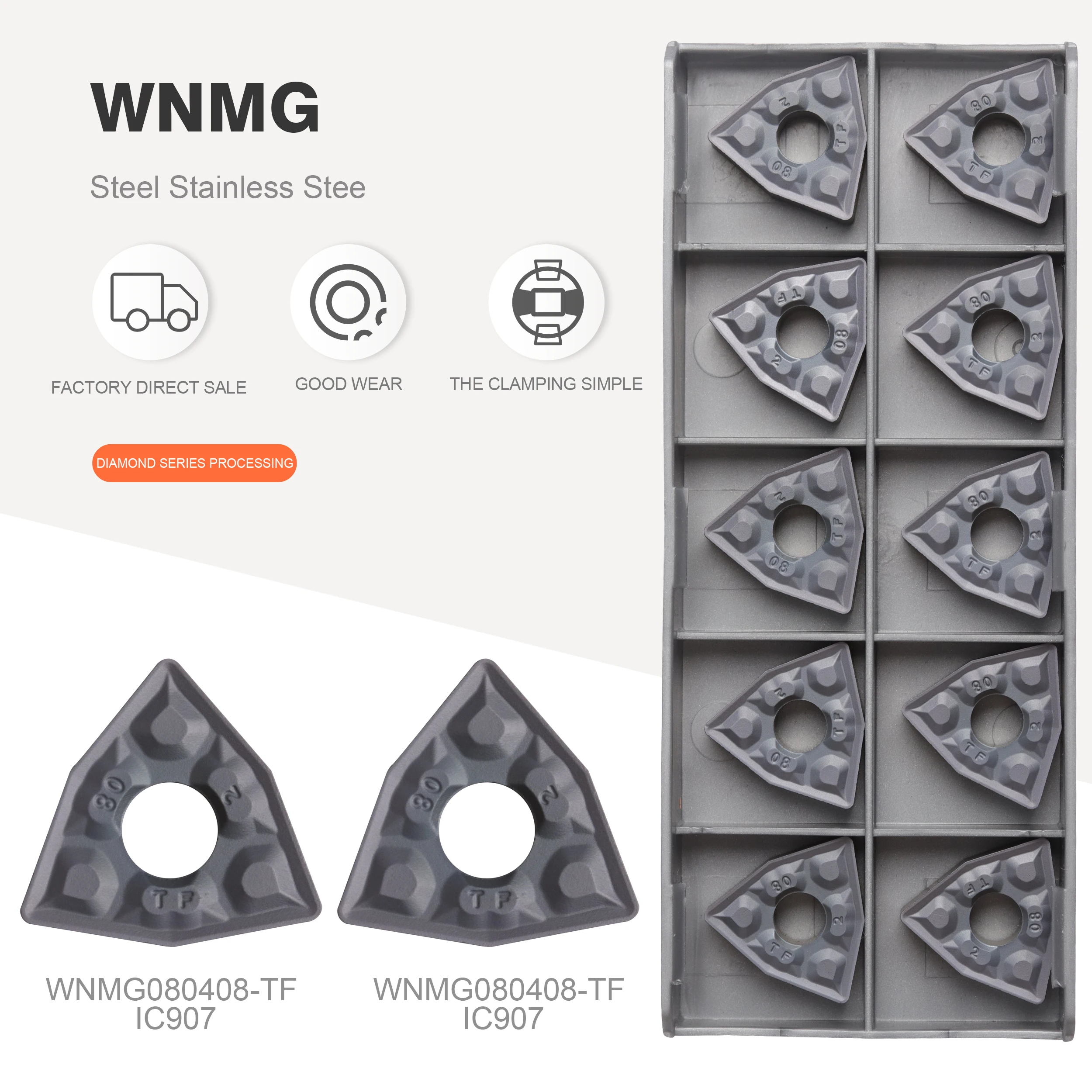 

WNMG080408 TF IC907 External Turning Tools Carbide insert WNMG 080408 of high quality cnc lathe Lathe use tool material tool