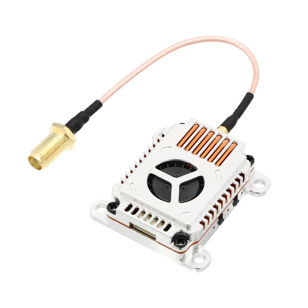 Côté de l'émetteur vidéo 5.8GHz 48CH 3W pour FPV drone RC avec connecteurs SMA et câbles