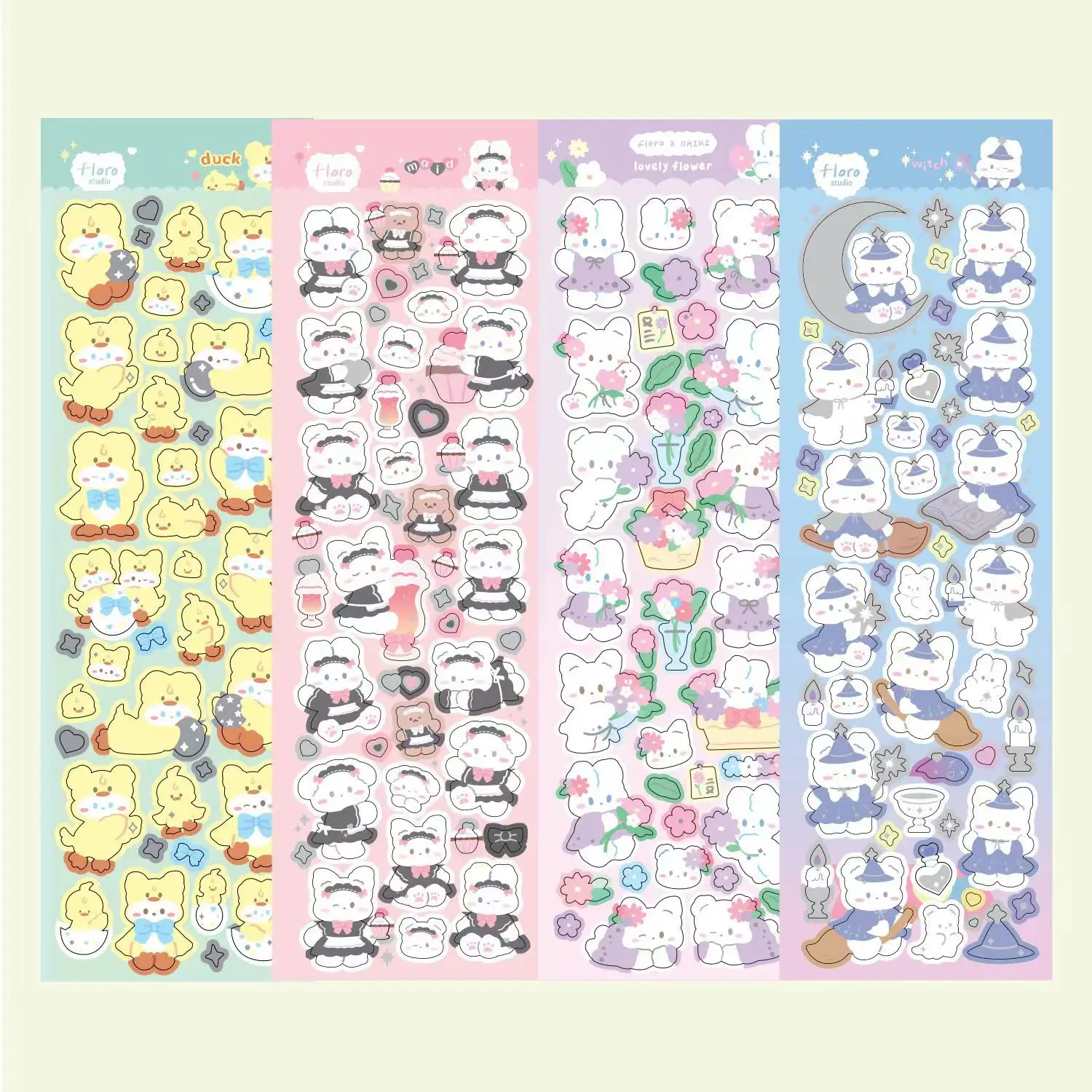 

South Korea Ins Cute Animal Decoration Stickers Scrapbooking Photo Album Mobile Phone Kawaii Stationery Laser Deco Stickers