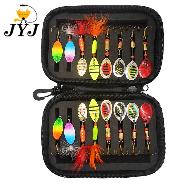 JYJ EVA 16pcs Waterproof Fishing Lures Kits Fly Hook Sequins Box Fishing  Tackle Fishing spoon Lure Bag Spinner Bait Storage Case - AliExpress