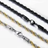 High Quality 2/3/4/5MM Classic Twisted Rope Chain Stainless Steel Necklace No Fade Fashion Jewelry Accessories For Men Women
