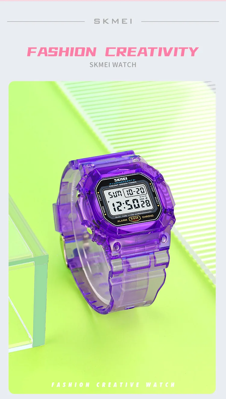 SKMEI 1999 Waterdicht Elektron Horloge Heren Dames Sport Countdown Stopwatch Digitale Horloges Heren Meisjes Klok Reloj Mujer 1622 1629_voghion.com