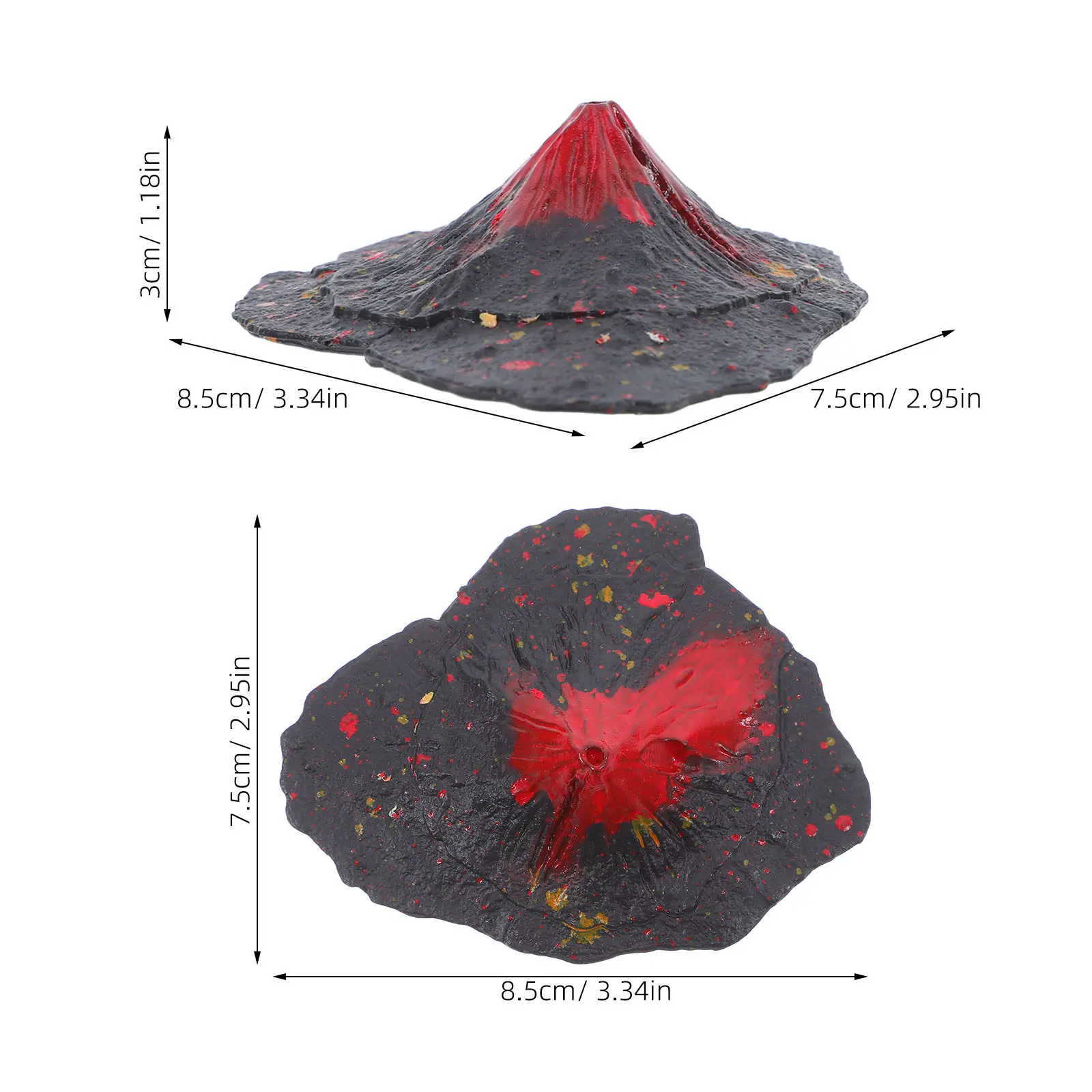 16Pcs 화산 시뮬레이션 플라스틱 미니어처 현실적인 용암 데스크탑 분재 수족관 장식 지리 교육 과학