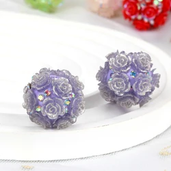 Camellia Flower Red Beads for DIY Jewelry and Accessories (Purple)