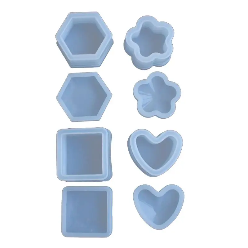 

83XC 4 Pcs Box Resin Molds with lids Silicone Molds for DIY Craft Making Ashtray